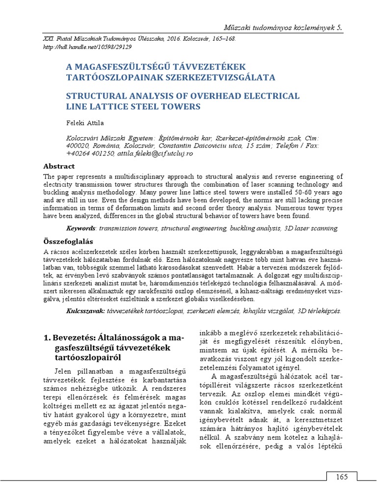 Structural Analysis of Transmission Towers | PDF | Science & Mathematics
