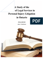 A Study of The Costs of Legal Services in Personal Injury Litigation in Ontario