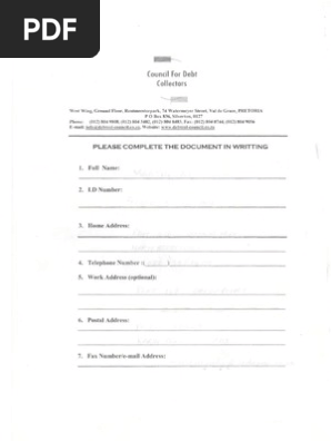 Debt Collectors Council Dispute