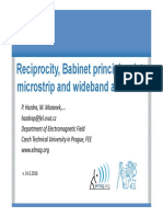 Reciprocity, Babinet principle, slot, microstrip and wideband antennas overview
