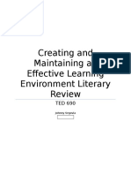 creating and maintaining an effective learning environment literary review