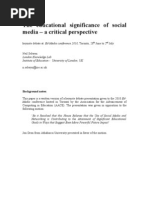 Download The educational significance of social media a critical perspective by nselwyn SN33693537 doc pdf