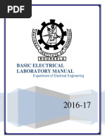 Basic Electrical Laboratory Manual: Department of Electrical Engineering