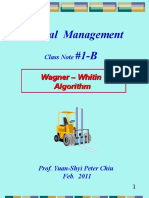 Material Management #1-B: Wagner - Whitin Algorithm