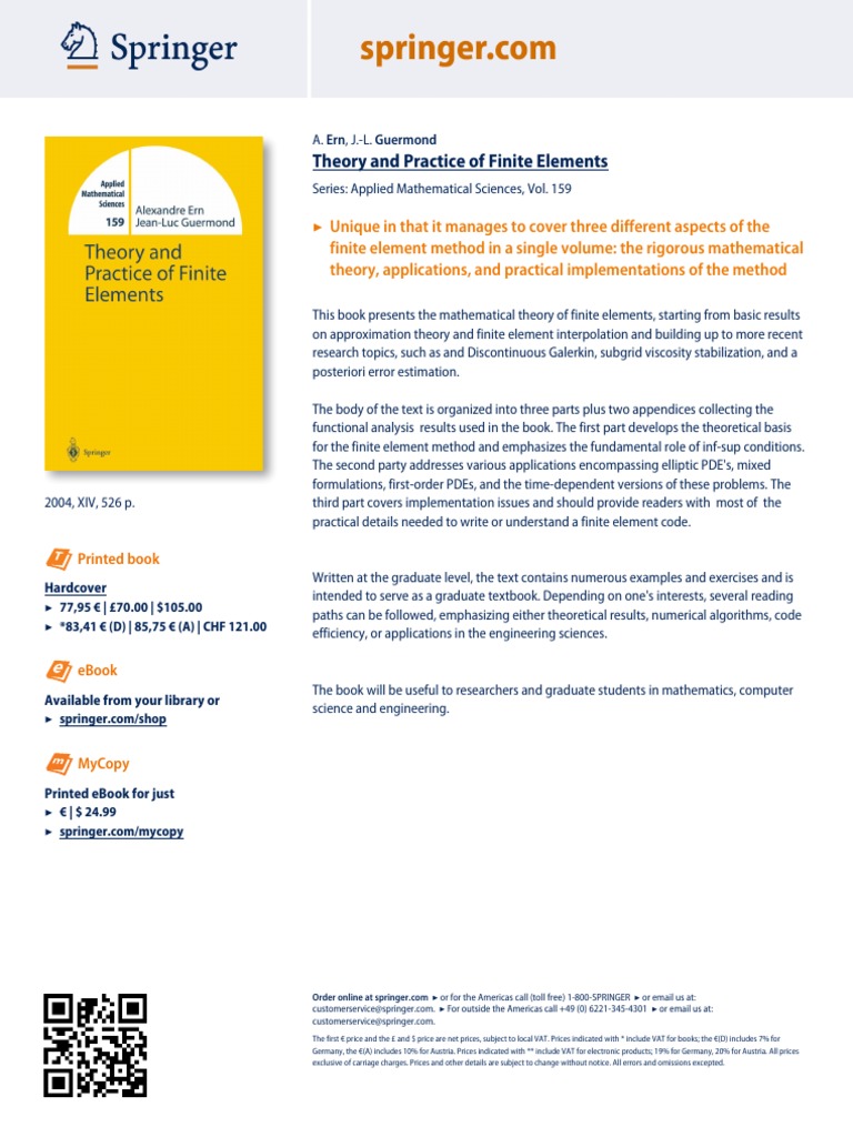 洋書 Theory and Practice of Finite Elements Theory and Practice of Finite Elements: Printed Book | PDF