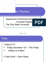 Final Exam Review: Department of Electrical and Computer Engineering The Ohio State University