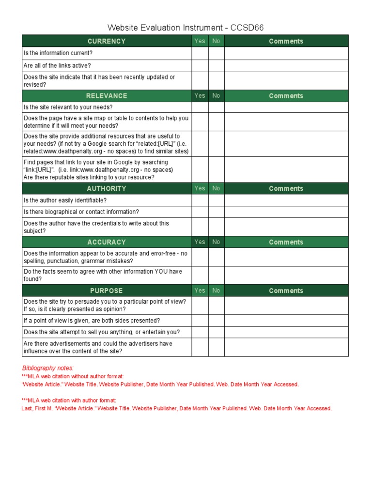 WebsiteEvaluation D66 | PDF | Websites | World Wide Web