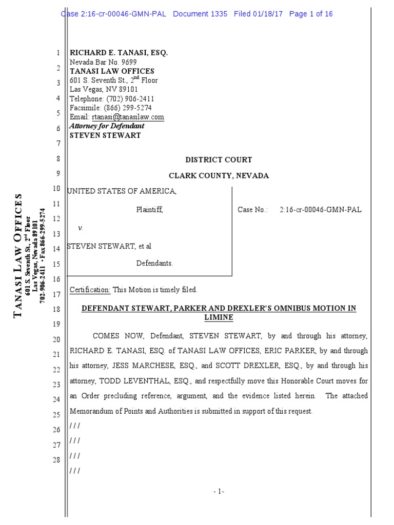 Stewart (1335 Main) Motion To Strike Predjudicial Language | PDF ...