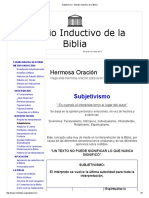 Subjetivismo - Estudio Inductivo de La Biblia