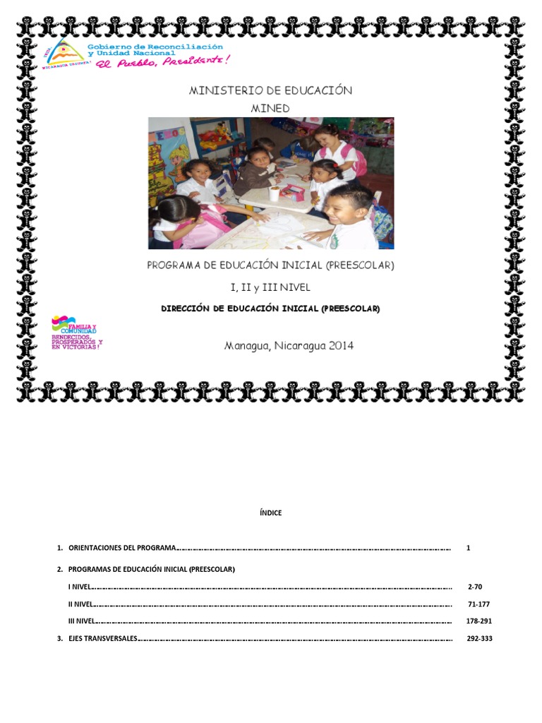Programa de Educación Inicial en Nicaragua | PDF | Jardín de infancia ...
