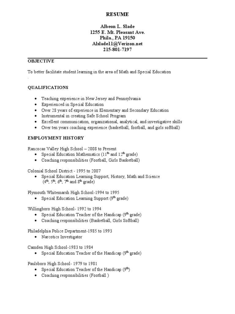 Special Education Teacher Resume | PDF