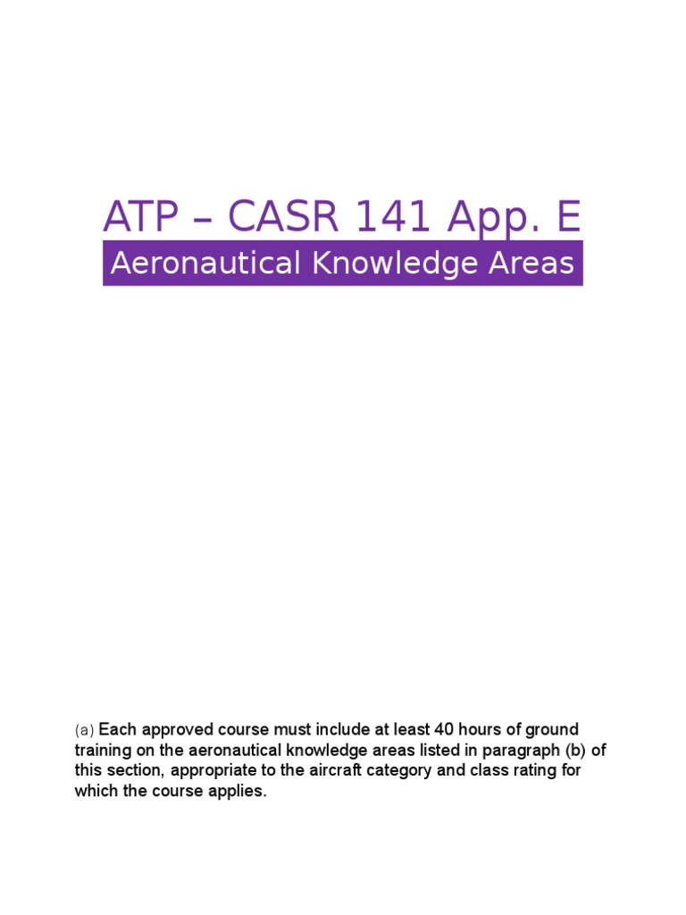 ATP CASR 141 App E PDF