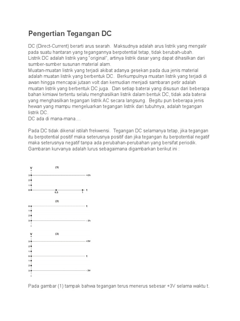 Pengertian Tegangan DC | PDF