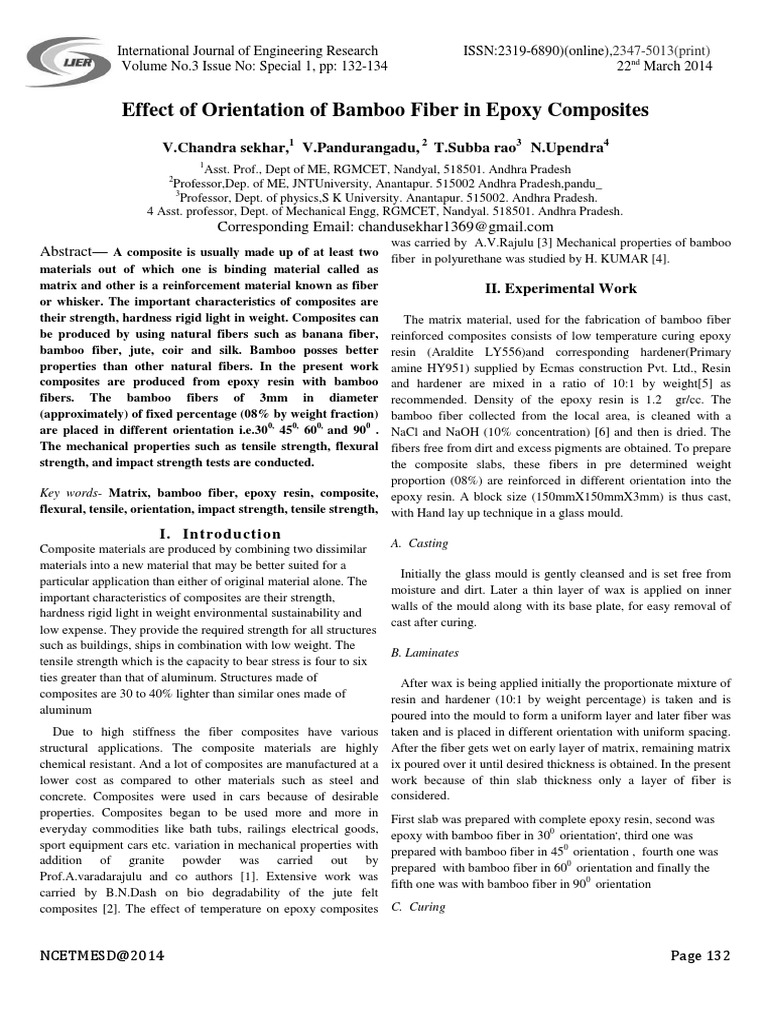 Effect of Orientation of Bamboo Fiber in Epoxy Composites | PDF ...