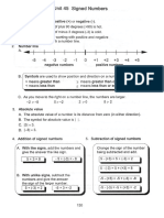 Signed Numbers Number Line Guide