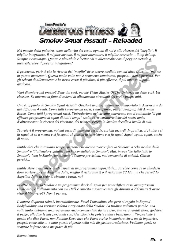 Smolov Squat Assault Reloaded | PDF