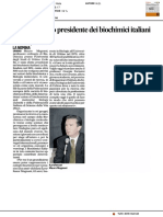 Magnani Eletto Presidente Dei Biochimici Italiani - Il Corriere Adriatico Del 18 Gennaio 2017