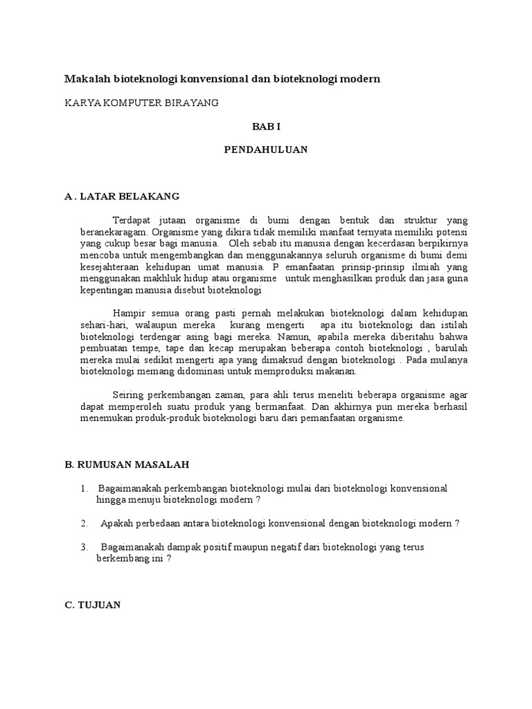 Perbedaan Bioteknologi Konvensional Dengan Bioteknologi Modern Terkait Perbedaan