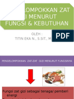 Zat Gizi Menurut Kebutuhan Dan Fungsi