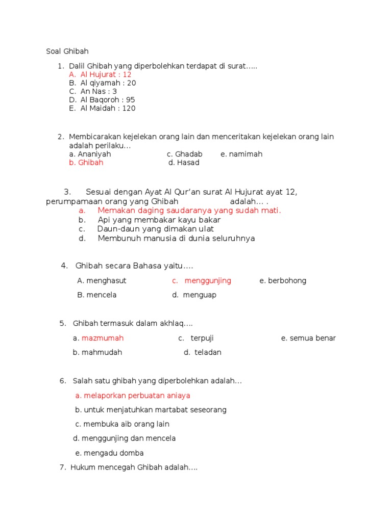 Soal Ghibah