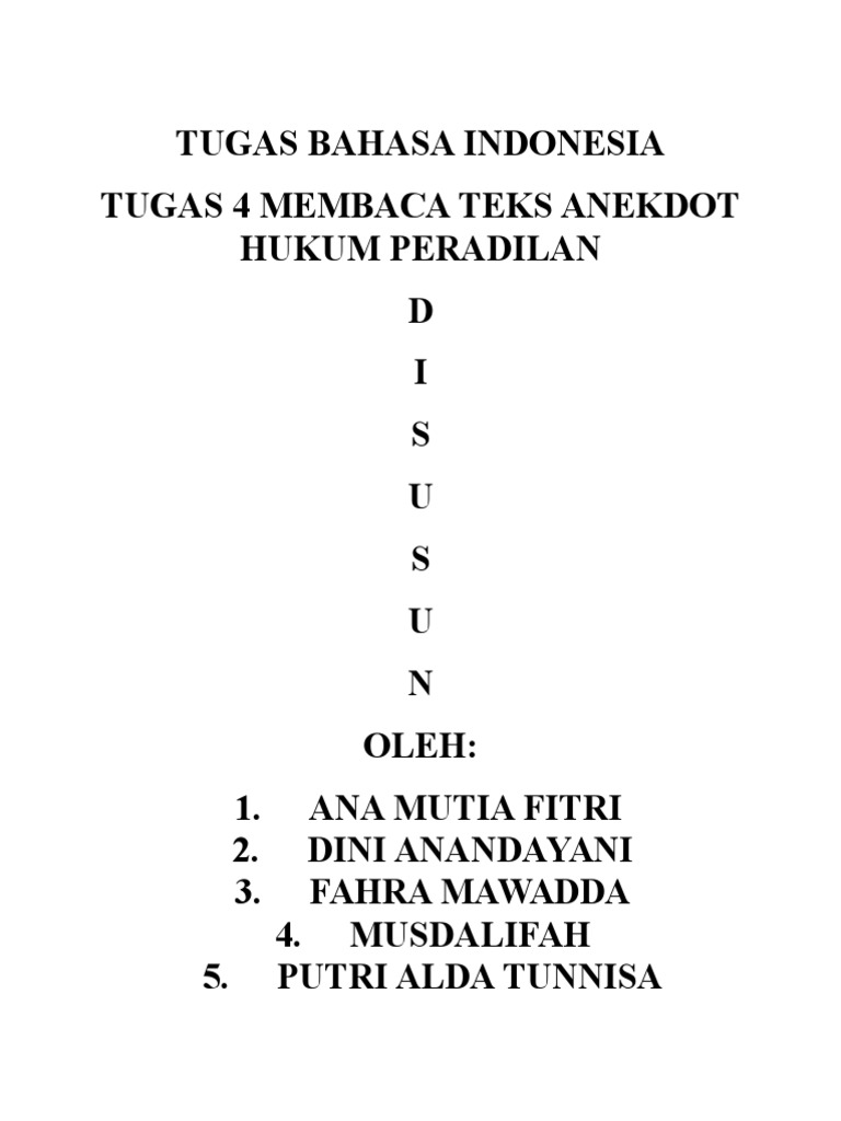 Tugas Bahasa Indonesia Tugas Bahasa Indonesia