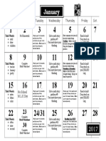 january homework calendar 2017