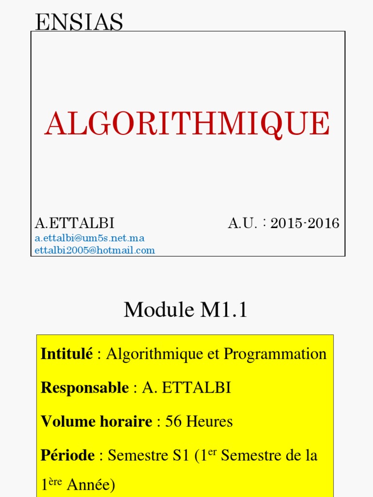 Cours d'Algorithmique en Pascal | PDF | Structure de contrôle | Pi