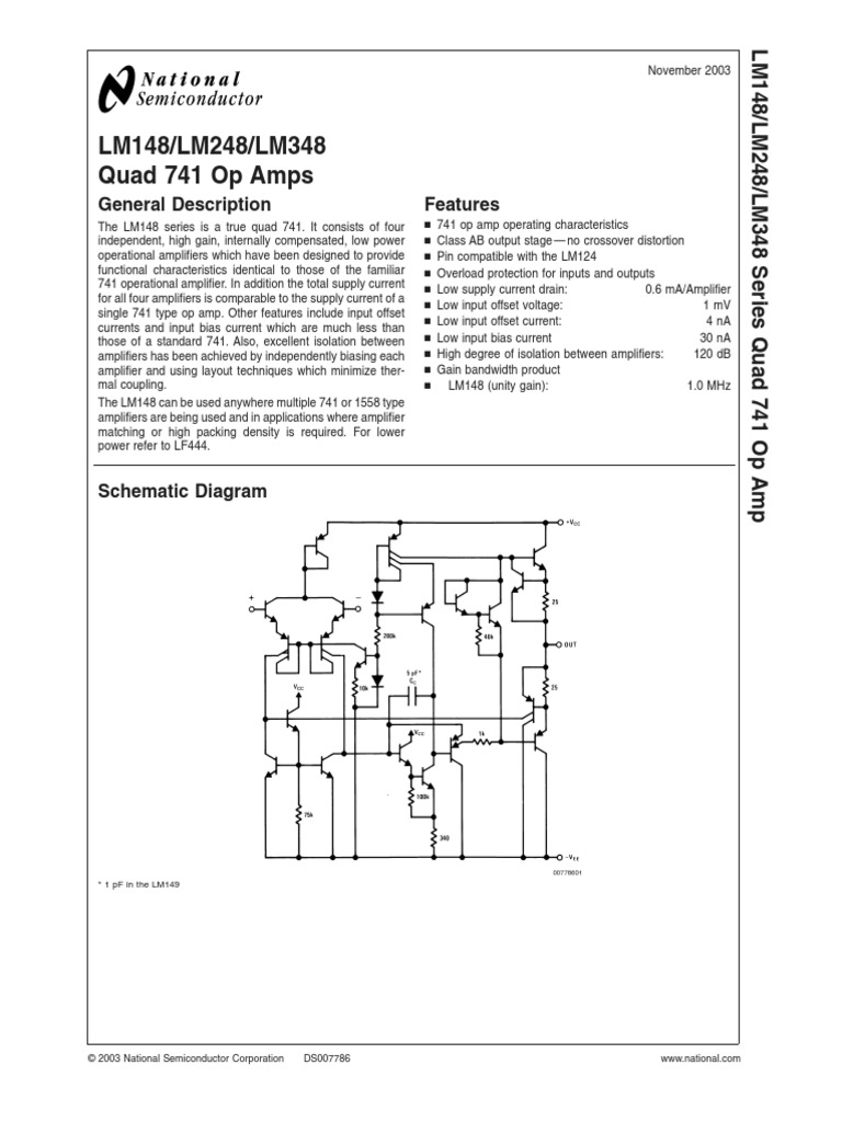 Data Sheet Amplifier Operational Amplifier