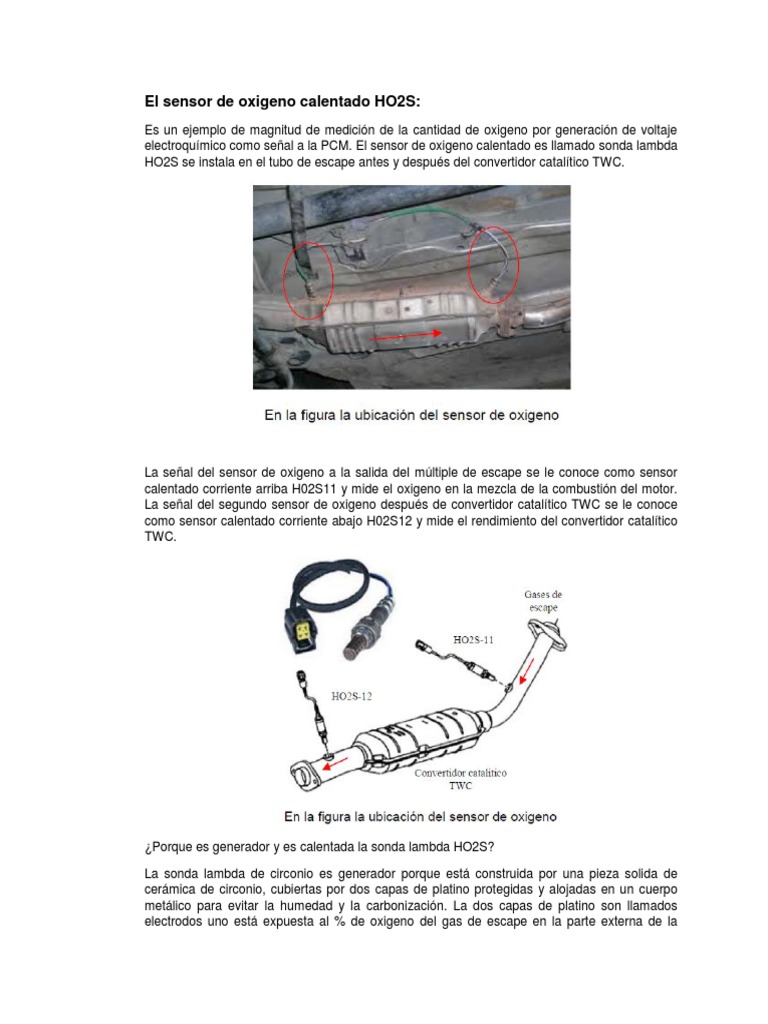 Funcionamiento del Sensor HO2S y su Calentador | PDF | Materiales ...