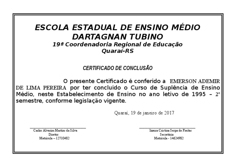 Certificação Do Ensino Médio | Diário Oficial: Como Consultar ...