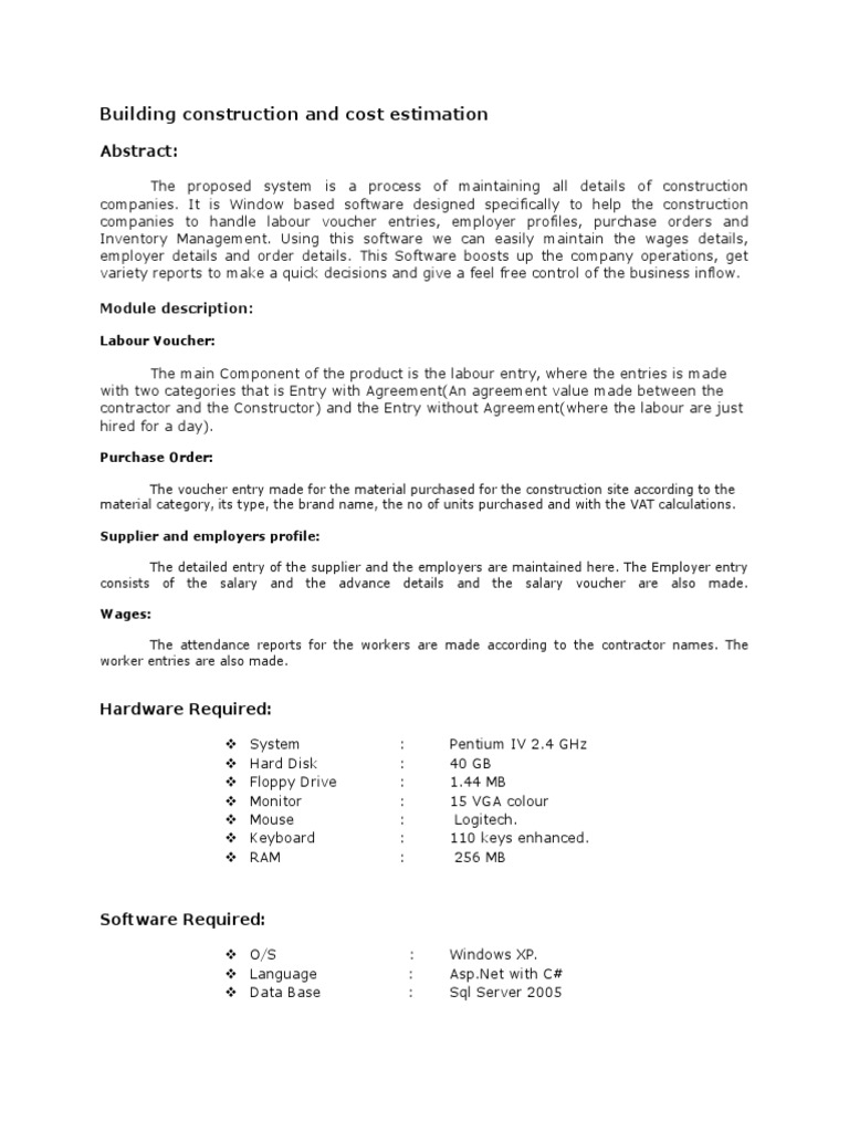 Construction Management Software Overview | PDF | Business