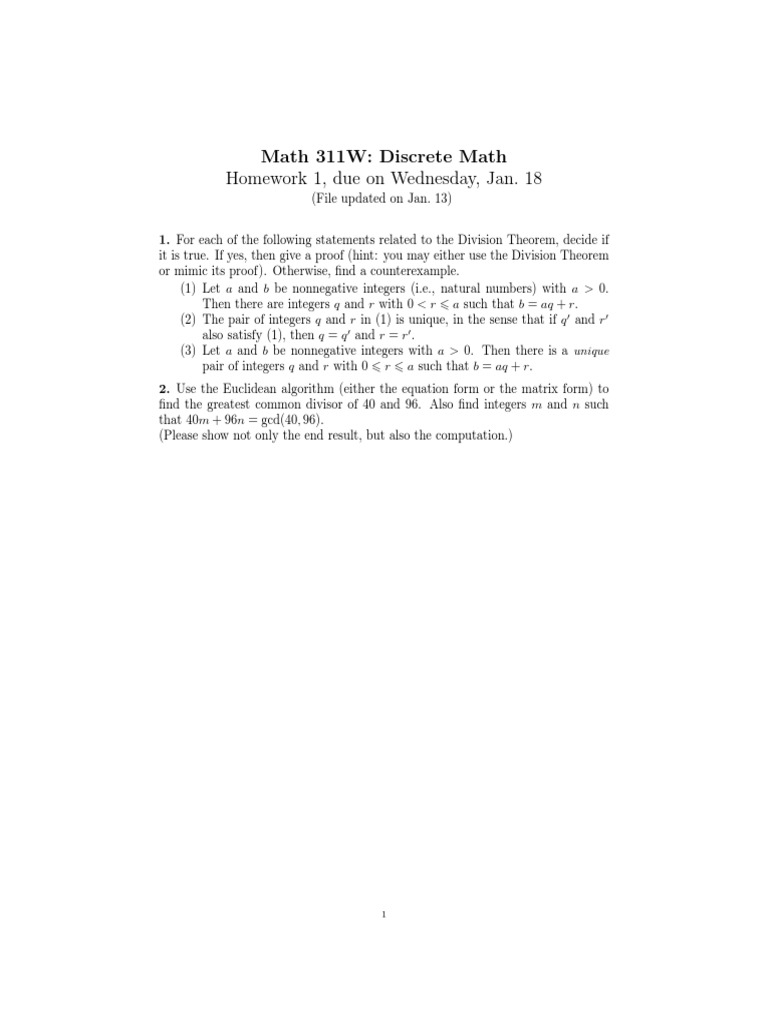 Discrete Math Homework Guide | PDF | Philosophy