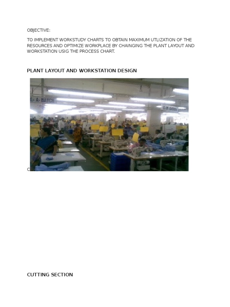 Plant Layout and Workstation Design PDF Clothing Industries