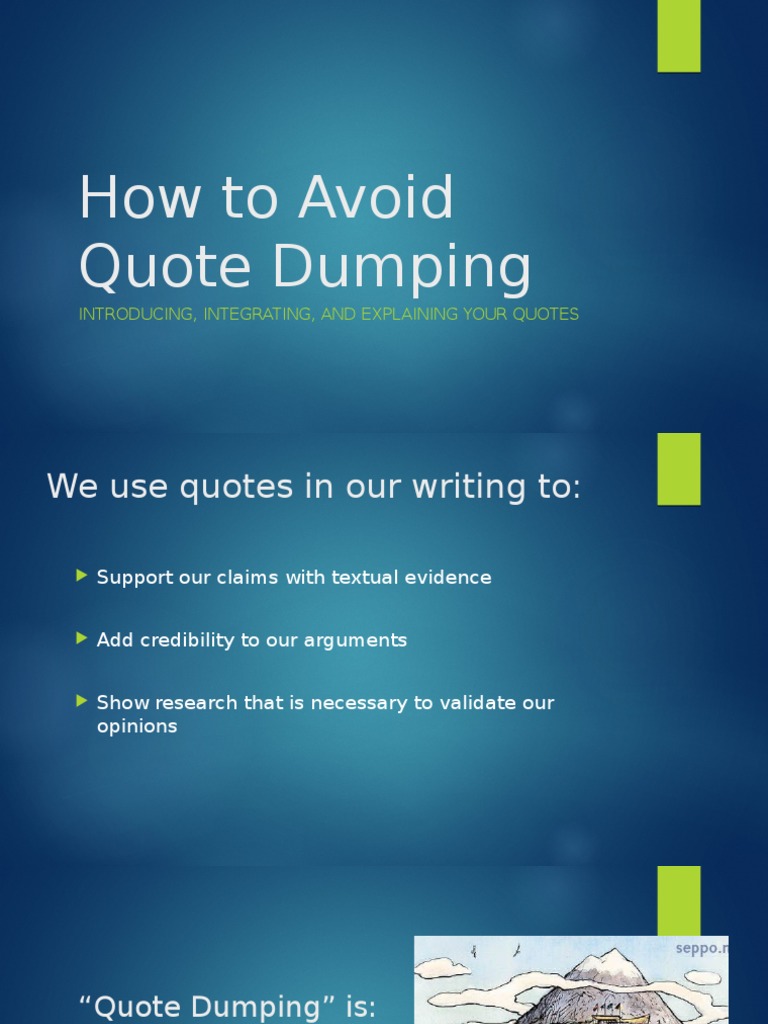 Avoiding Quote Dumping in Essays | PDF | Dr. Jekyll And Mr. Hyde ...