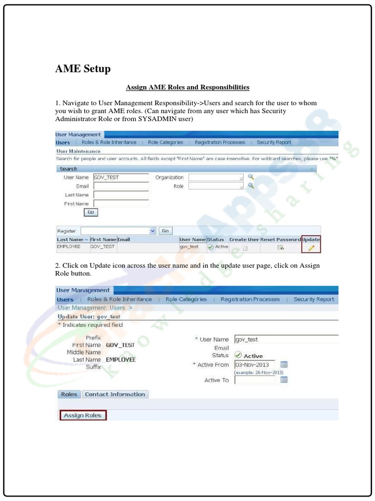AME Roles and Setup Instructions | PDF | Database Transaction | System ...
