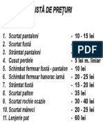 Lista Preturi Croitorie