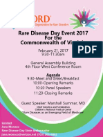 Rare Disease Day Virginia 2017 Flyer