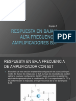 Respuesta en Baja y Alta Frecuencia Amplificadores BJT PDF
