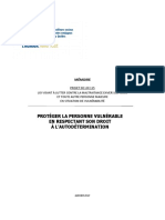 Mémoire PL115 - Protéger La Personne Vulnérable en Respectant Son Droit À L'autodétermination