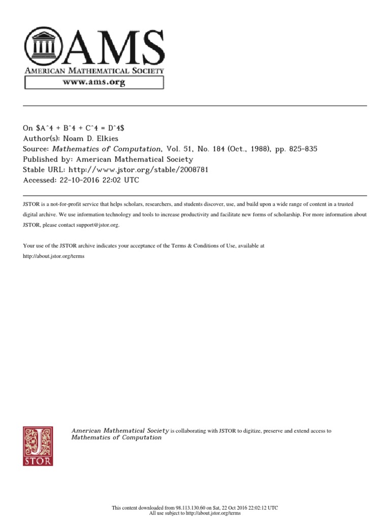 Noam Elkies ABCD Proof PDF Prime Number Conjecture