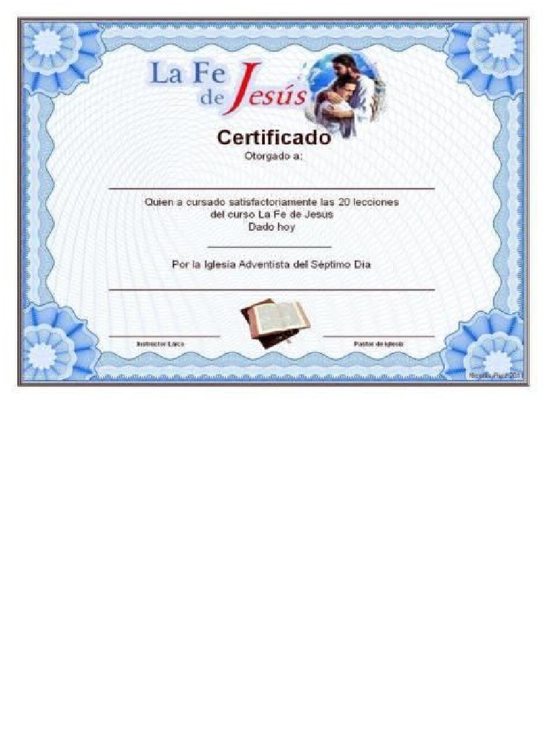 Certificado Fe de Jesus