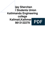 Bijay Sherchan Nepal Students Union Kathmandu Engineering College Kalimati, Kathmandu 9813122278