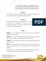 Concurso de Ensayo Sobre La Constitución de 1917