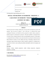 Social Foundations of Domestic Violence - A Case Study of Domestic Violence in The Context of China