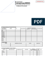 Form Data Pelamar PT. Asuransi Jiwa Sinarmas MSIG