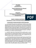 El Cuerpo en La Clínica Psicoanalítica