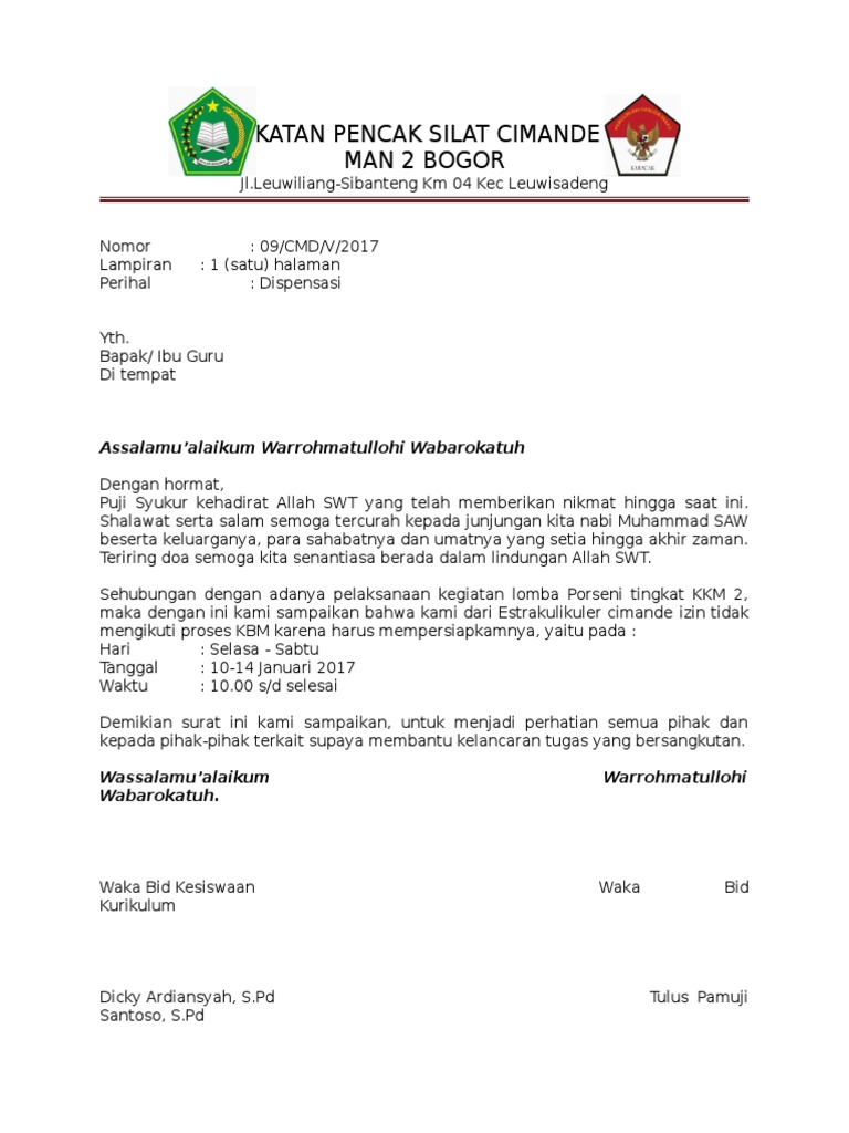 16 Contoh Surat Dinas Bentuk Full Block Kumpulan Contoh Surat