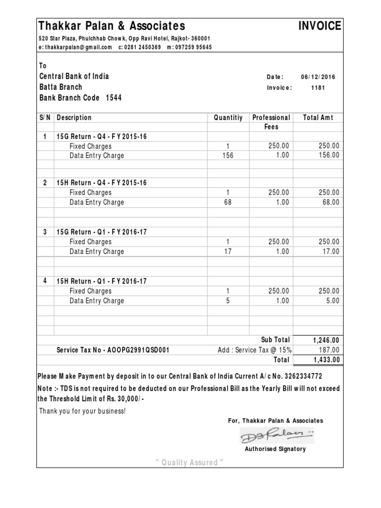 Professional Bill 15 GH - 2 | PDF