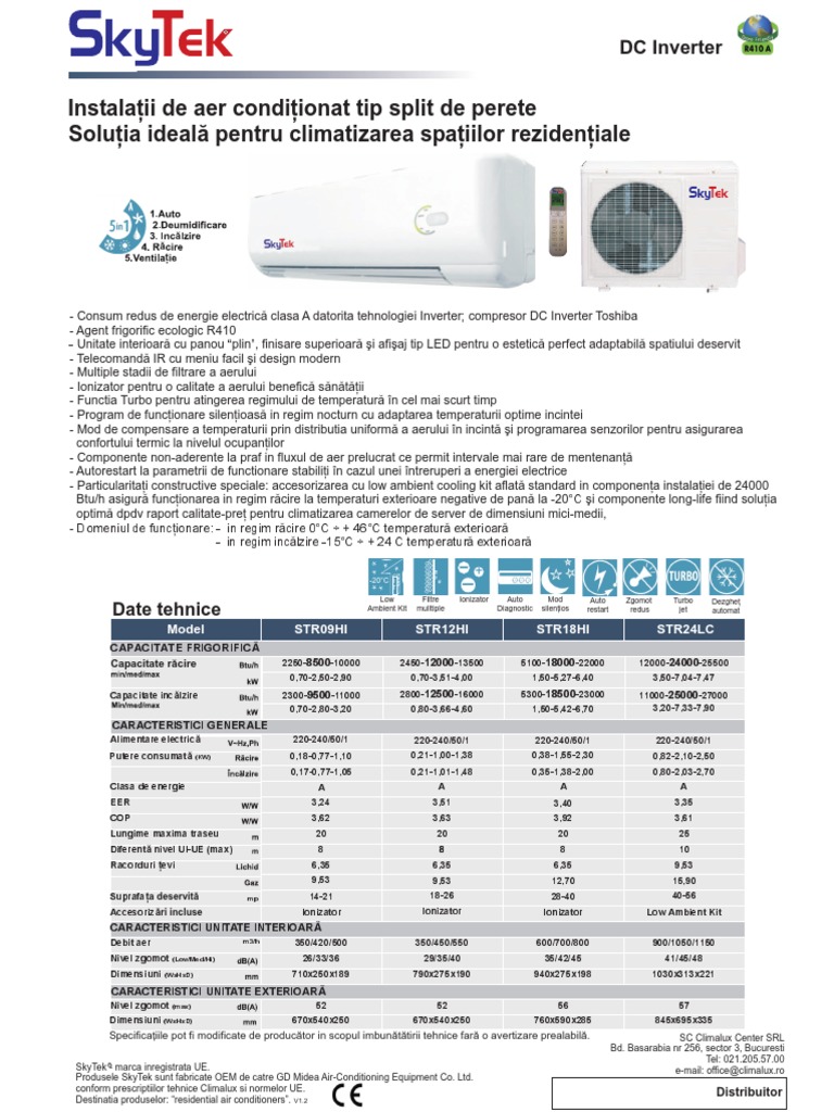 SkyTek Inverter - Split Perete PDF | PDF