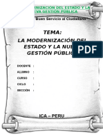 Trabajo Monografico de La Modernización Del Estado y La Nueva Gestión Pública